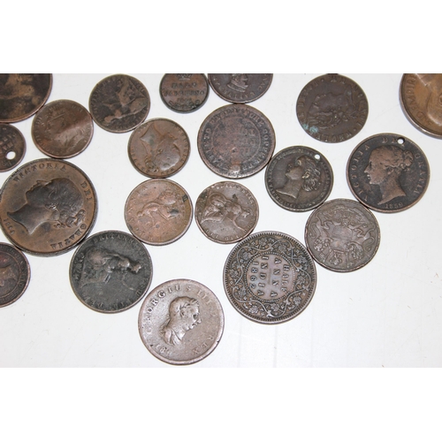 1170 - Qty of assorted interesting copper coins and medallions etc, 19th century and earlier