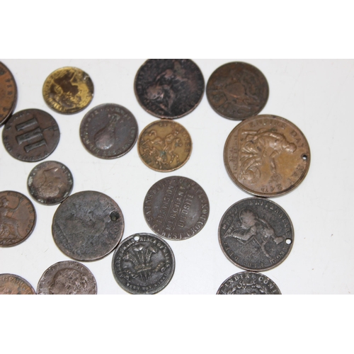 1170 - Qty of assorted interesting copper coins and medallions etc, 19th century and earlier