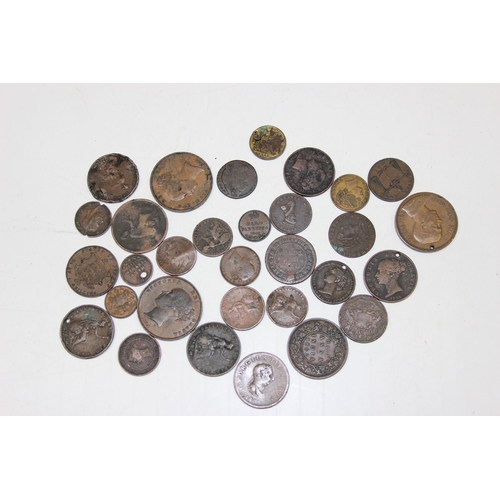 1170 - Qty of assorted interesting copper coins and medallions etc, 19th century and earlier