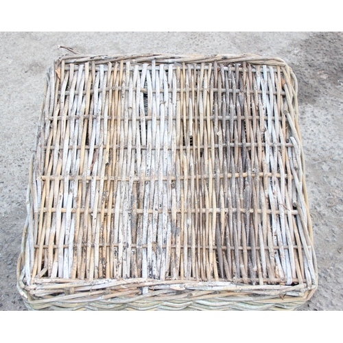 158 - Large vintage wicker log basket, measures approx 50cm high x 60 wide 70cm deep