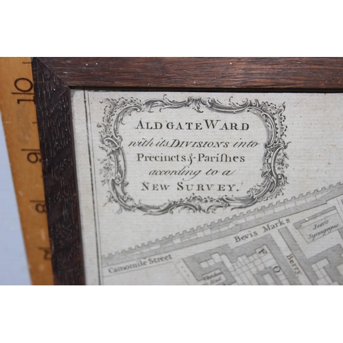 431 - An 18th century map inscribed - ALDGATE WARD | with its DIVISIONS into | Precincts & Parishes | acco... 