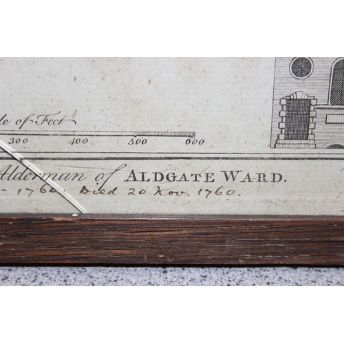 431 - An 18th century map inscribed - ALDGATE WARD | with its DIVISIONS into | Precincts & Parishes | acco... 