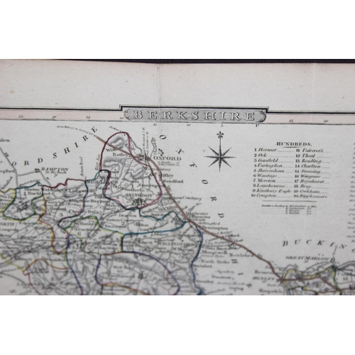 434 - 4 vintage framed maps, Berkshire (2), Buckinghamshire and Hampshire