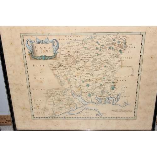 434 - 4 vintage framed maps, Berkshire (2), Buckinghamshire and Hampshire