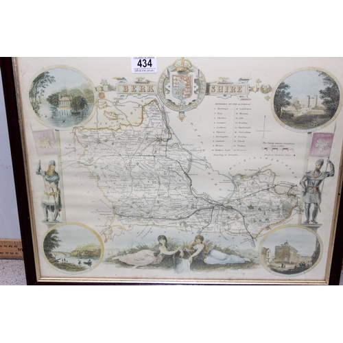 434 - 4 vintage framed maps, Berkshire (2), Buckinghamshire and Hampshire