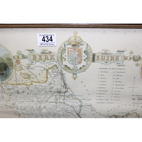 434 - 4 vintage framed maps, Berkshire (2), Buckinghamshire and Hampshire