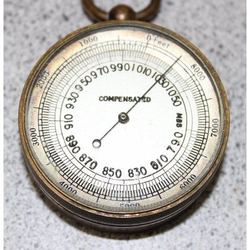 720 - An antique Braham of Bath pocket barometer & another compensated pocket barometer (2)