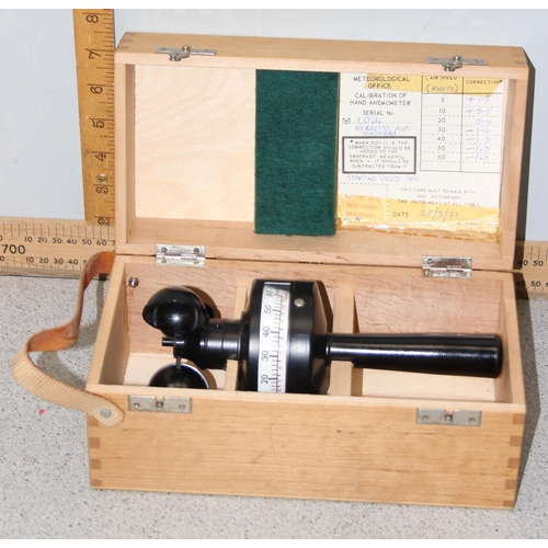 721 - A Negretti & Zambra cup anemometer in wooden case