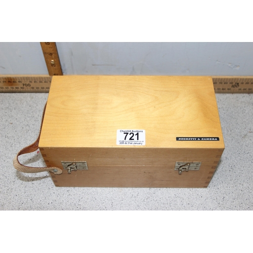 721 - A Negretti & Zambra cup anemometer in wooden case