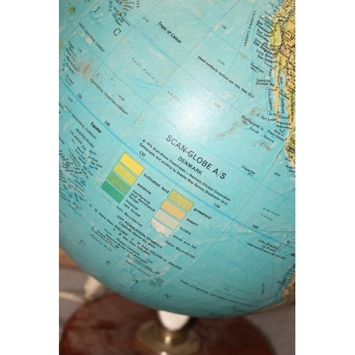 727 - 1970's Danish Scan-globe terrestrial globe