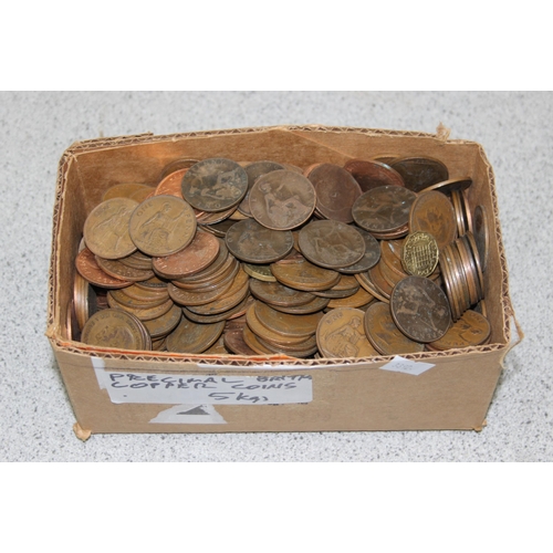 1178 - A large qty of mixed British copper coins, Queen Victoria and later, approx 5.4kg gross