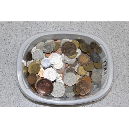 1183 - Qty of assorted mixed world coins, approx 1.5kg gross