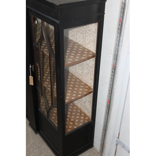 123 - An antique astral glazed display cabinet, approx 135cm tall x 106cm wide