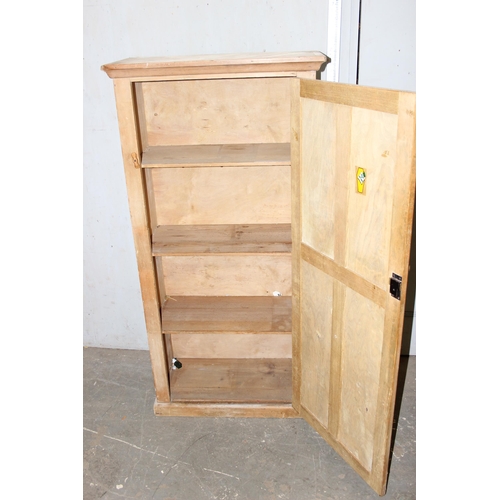 129 - A Victorian pine hall cupboard with shelves, approx 153cm tall by 77cm wide