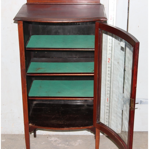 136 - An Edwardian glazed display cabinet or bookcase with key