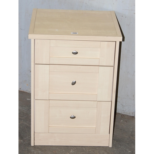 145 - Small modern 3 draw chest of drawers