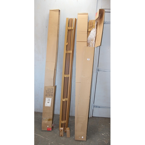 151 - 2 boxed wooden slated drop blinds, approx width 206cm