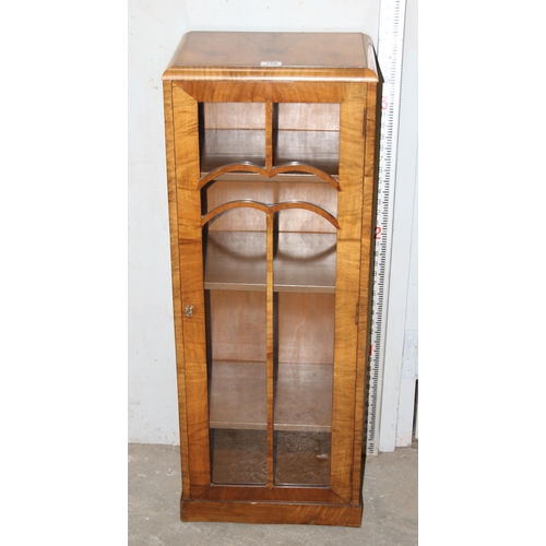 156 - An Art Deco period glazed display cabinet, approx 106cm tall x 42cm wide