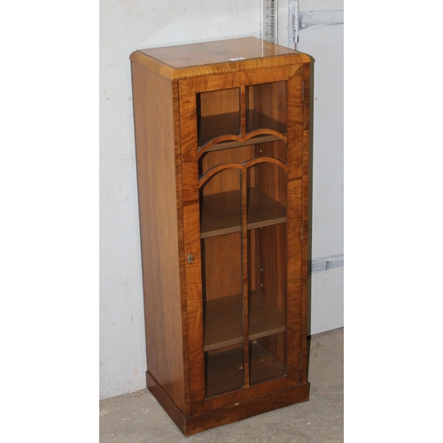 156 - An Art Deco period glazed display cabinet, approx 106cm tall x 42cm wide