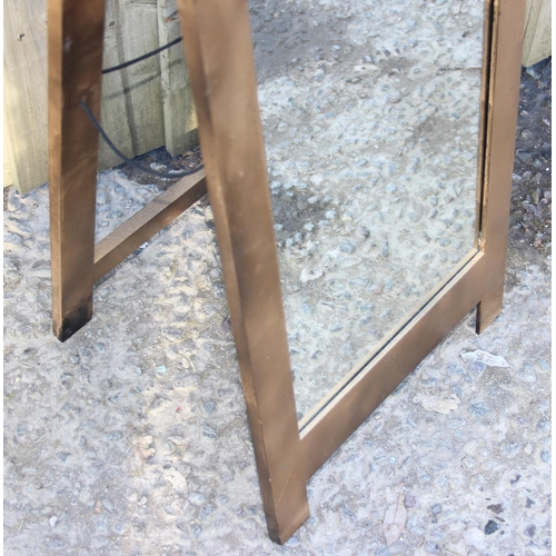 408 - Gold painted dressing room mirror with stand