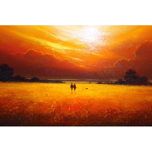 409 - Ben Payne XX, oil on board of a sunset walk