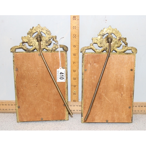 410 - A pair of vintage decorative brass picture frames