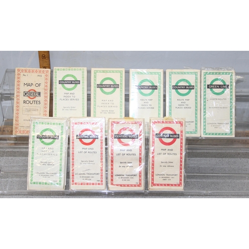 581A - A qty of London Transport bus time tables etc, mainly 1960's but one from 1932 (10 total)