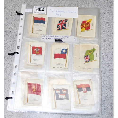 604 - 72 BDV silk cigarette cards depicting flags