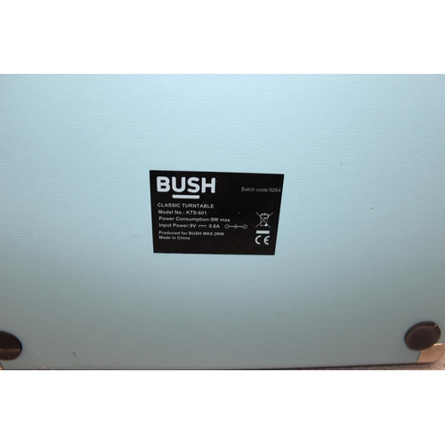 815 - A boxed Bush Classic KTS-601 record turntable in teal