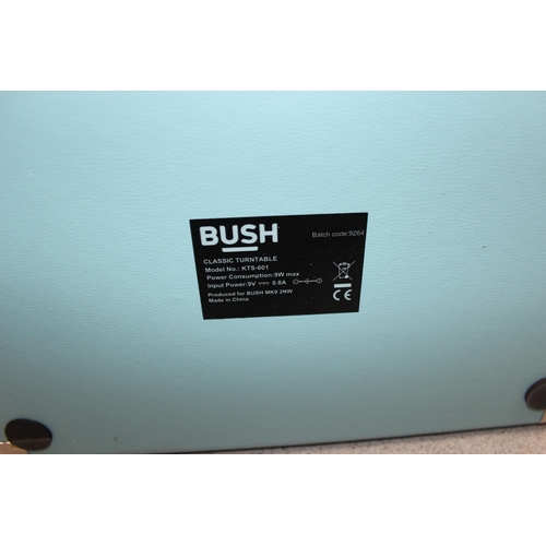 818 - A boxed Bush Classic KTS-601 record turntable in teal