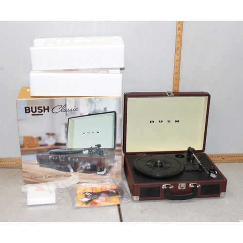 824 - A boxed Bush Classic KTS-601 record turntable in brown