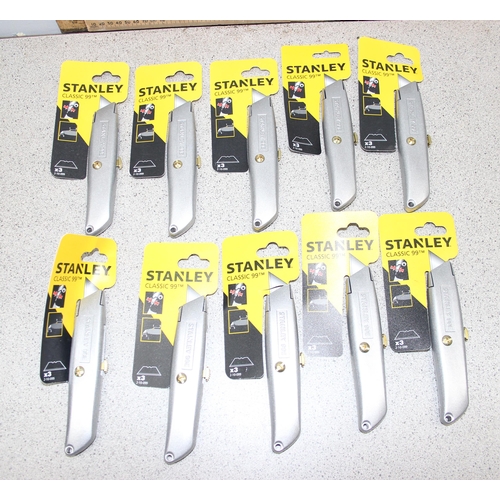 871 - 10 assorted Stanley knives, new stock, lot 1 of 3