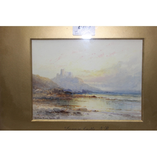 442 - Emile Axel Krause (1871 - 1945), watercolour painting of Dunure Castle in Ayr, signed lower left, in... 