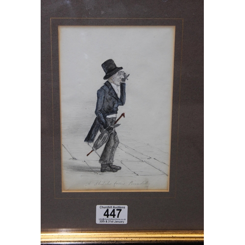 447 - An early 20th century framed pencil sketch entitled 