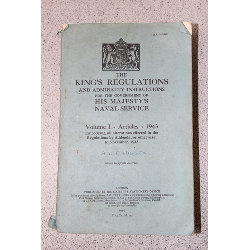 621 - Qty of military related books to inc 1949 Manual of Naval Airmanship, 1943 King's Regulations, Times... 