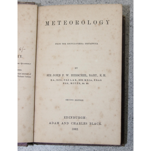 623 - Qty of antique and later Science related books to inc Meteorology by Sir John F.W. Herschel 1862, Ba... 