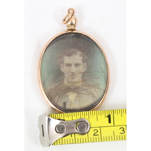 1135 - 9ct gold mounted picture locket, marked for Birmingham 1912, approx 10.68g gross