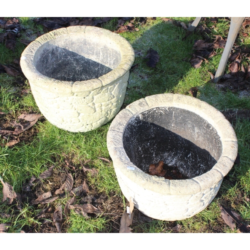 320 - 2 concrete garden planters, approx 40cm in diameter
