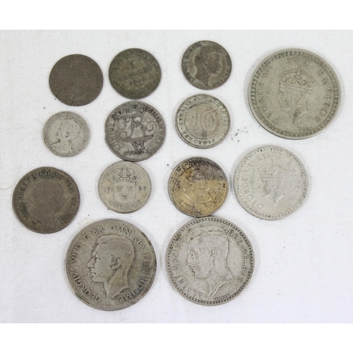 1271D - Qty of assorted mixed world coins, all XRF with silver content below 80% pure, approx 57.11g gross