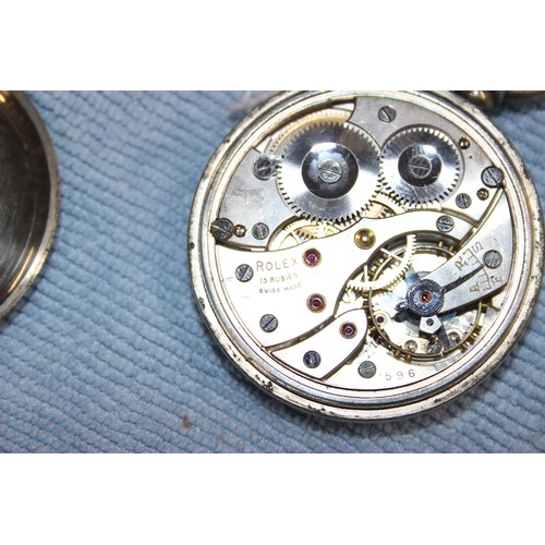 1441 - A C.WW2 period Rolex GS Mk II military pocket watch, case numbered A20624, with unusual non-black di... 