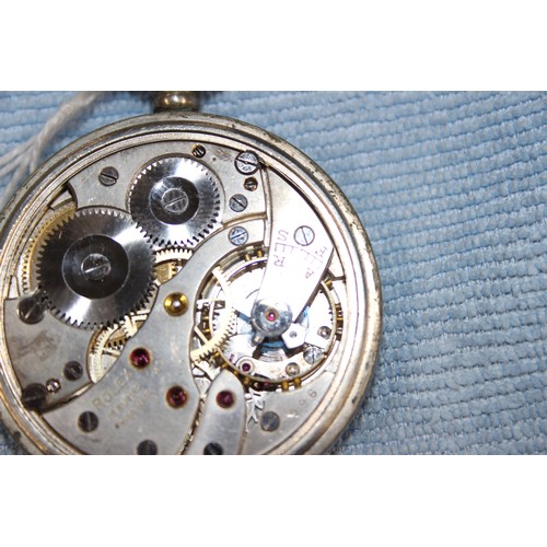 1441 - A C.WW2 period Rolex GS Mk II military pocket watch, case numbered A20624, with unusual non-black di... 