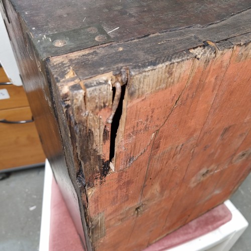 121 - A 19th century brass bound silver chest with wrought iron handles, approx 44cm wide