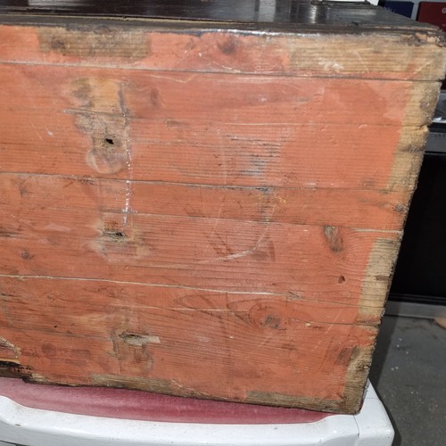 121 - A 19th century brass bound silver chest with wrought iron handles, approx 44cm wide