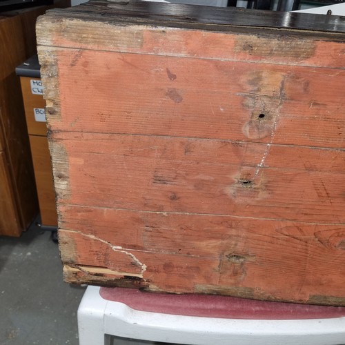 121 - A 19th century brass bound silver chest with wrought iron handles, approx 44cm wide