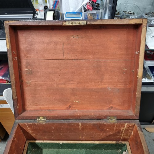 121 - A 19th century brass bound silver chest with wrought iron handles, approx 44cm wide