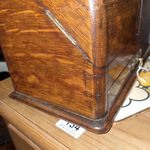 277 - An antique oak desktop stationary or letter box, approx 30cm wide