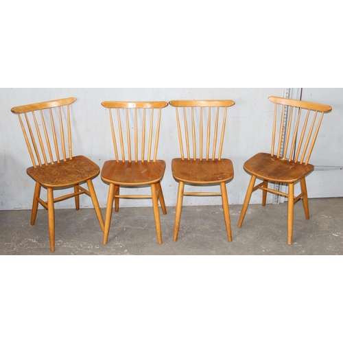 14 - A set of 4 retro Ercol style stick back chairs