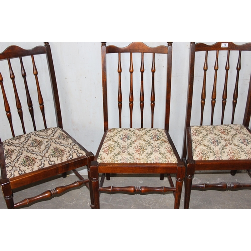 16 - A set of 4 20th century high backed chairs