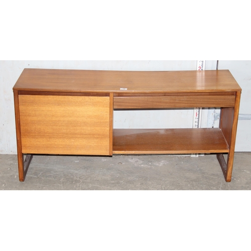 18 - A retro teak record cabinet, approx 127cm wide