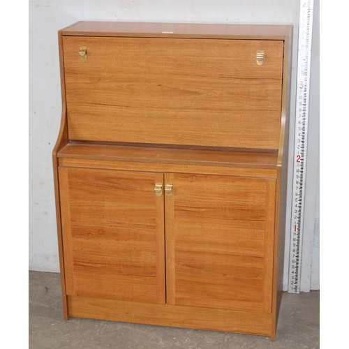 19 - A retro Schreiber drop front bureau, approx 86cm wide